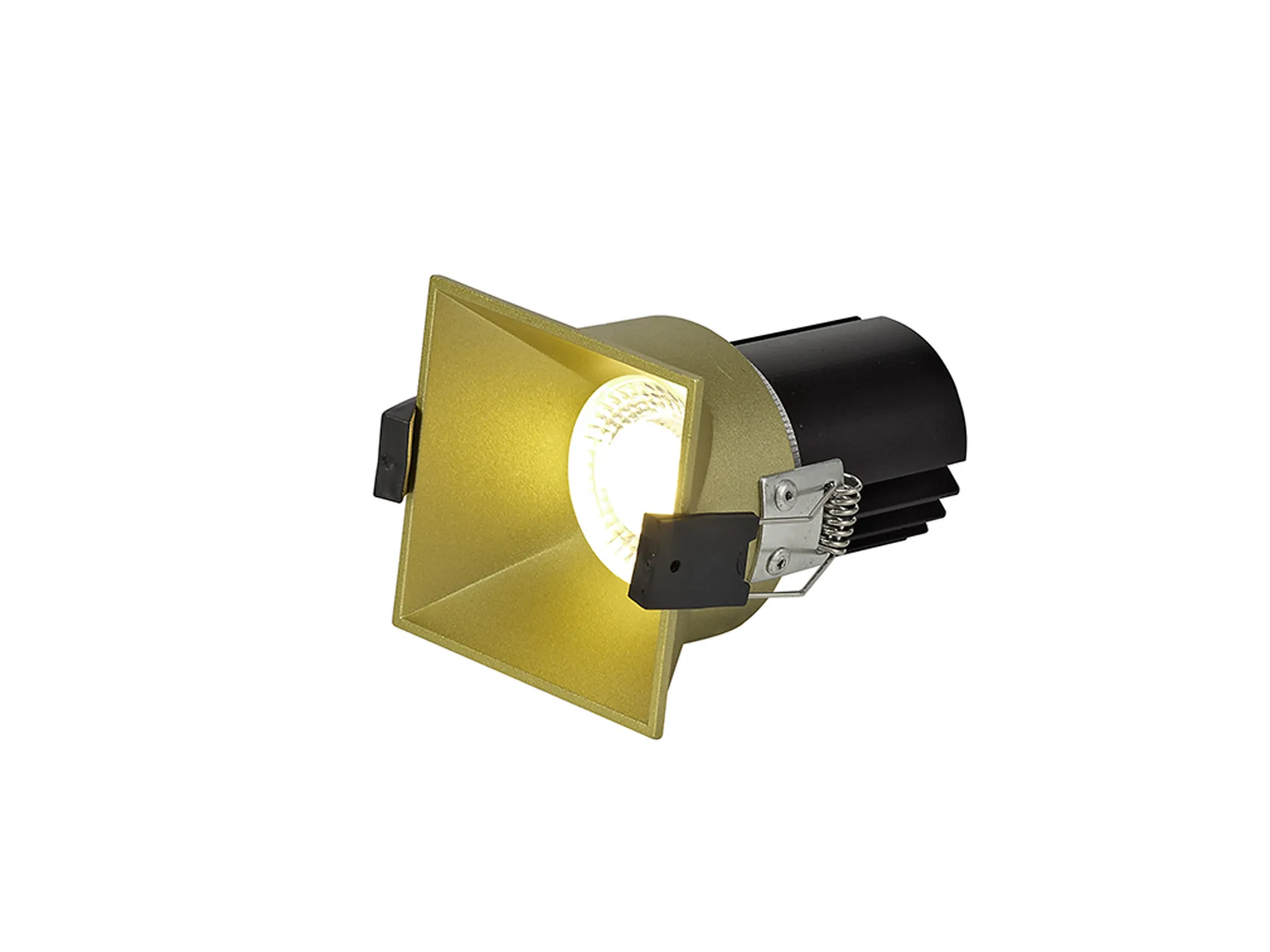 Biox 12 Tridonic Powered 12W 3000K 1200lm 36° CRI>90 LED Engine  Gold Square Fixed Recessed Spotlight; IP20